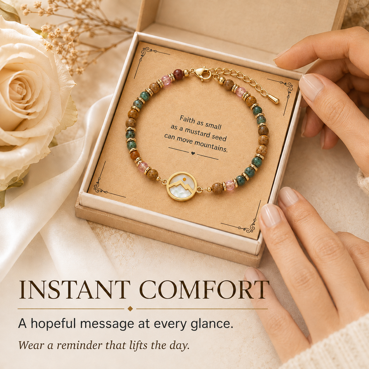 ✨ Mustard Seed Faith Mountain Bracelet | Inspirational Jewelry Gift for Her