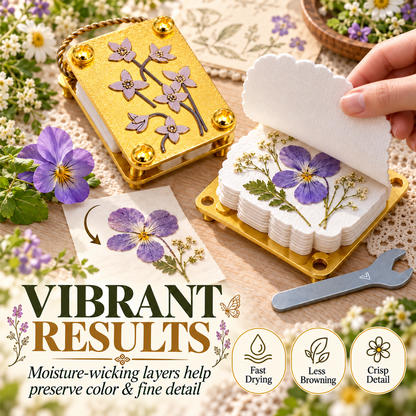 🌸 Micro Metal Flower Press Kit – Portable Botanical Art Press