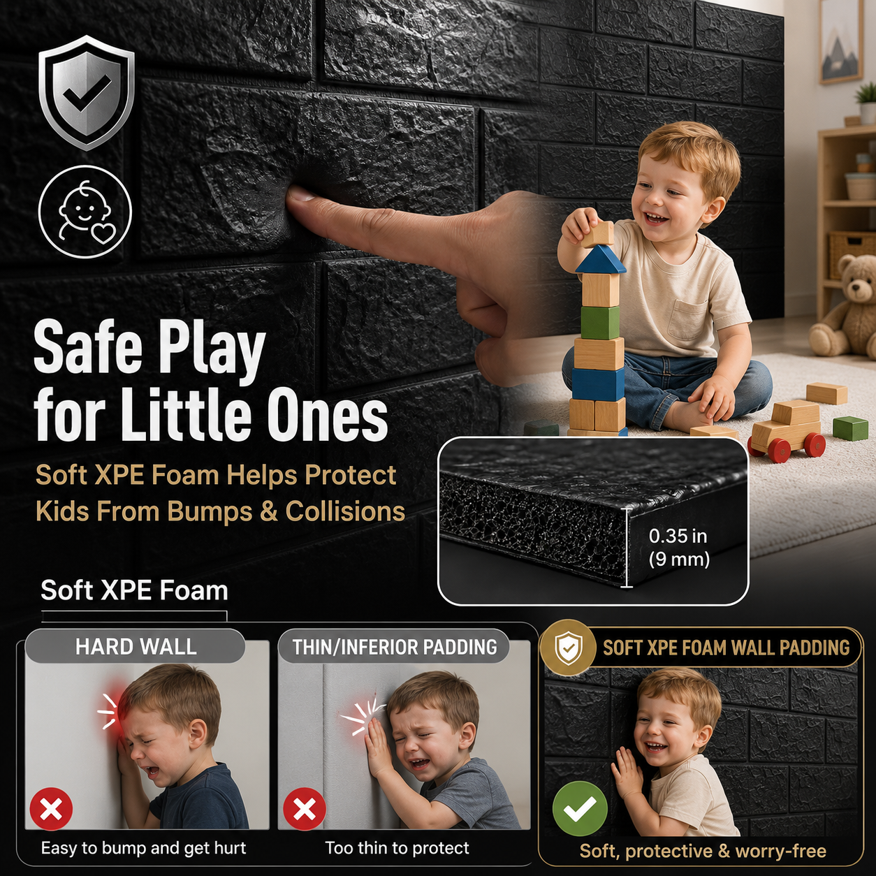 [20 Pack] 3D Faux Brick Wall Panels