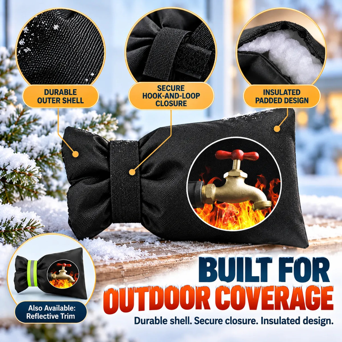 ❄️ Winter Outdoor Faucet Covers – Insulated Freeze Protection 🛡️