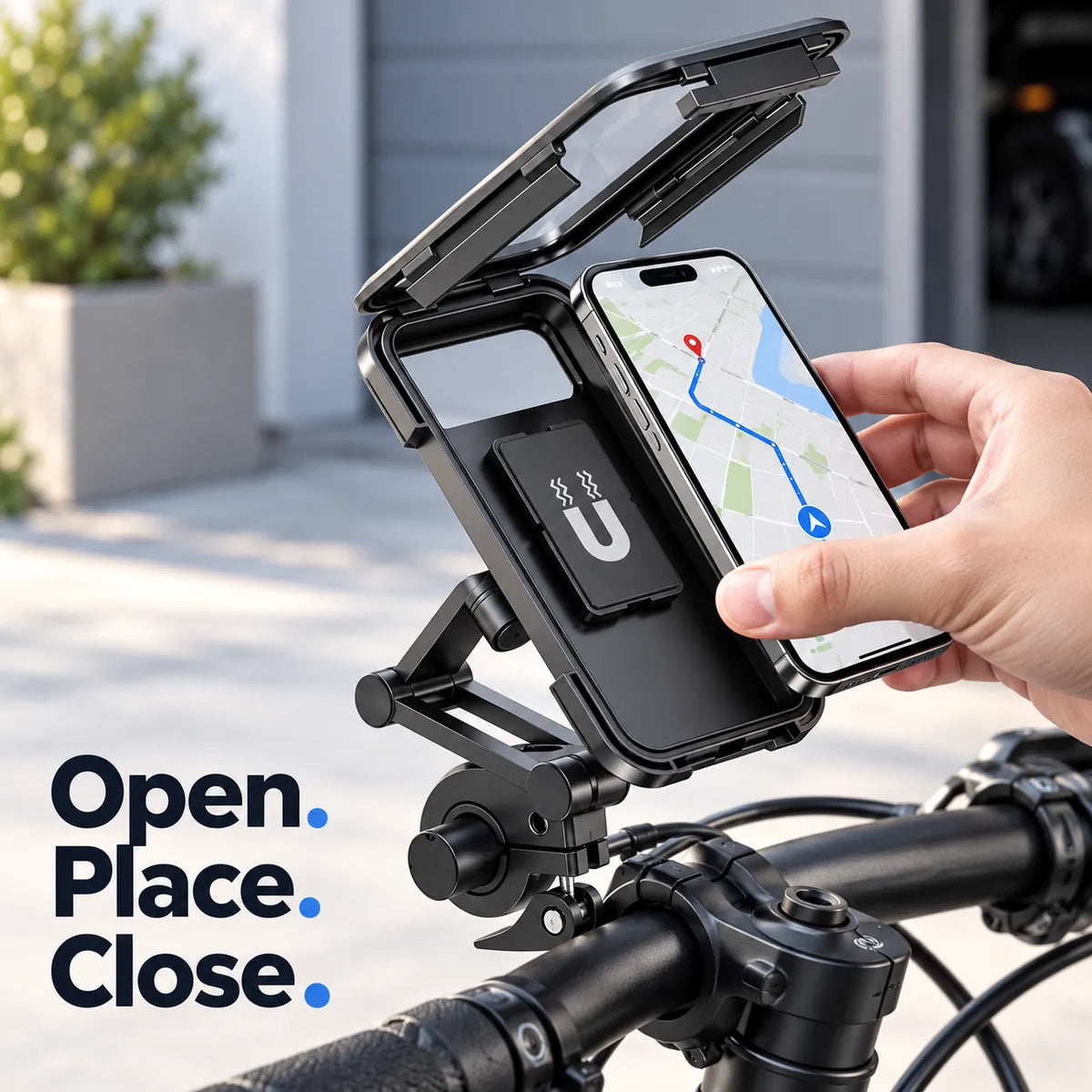🚴 Rainproof Bike Phone Holder with Touchscreen Case & Adjustable Handlebar Mount 🌦️
