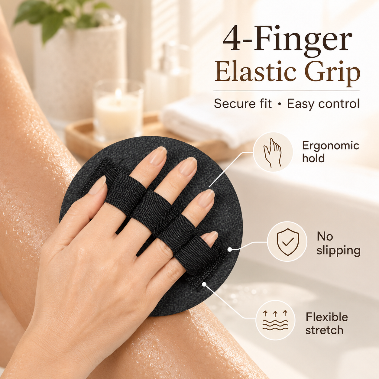 🧽 4 Counts Soft Exfoliating Shower Scrubber