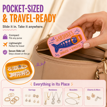 🐟 Sardine Can Daily Jewelry Case | Compact Mini Organizer
