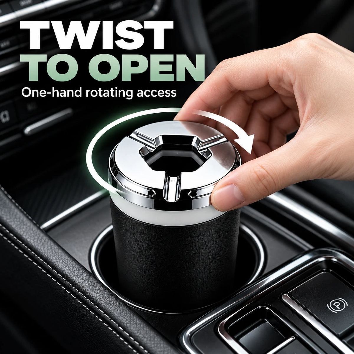 Vehicle-Mounted Rotating Sealed Lid Car Ashtray