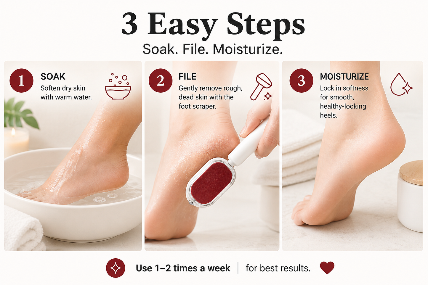 Dual-Sided Foot File for Rough Heels – Wet & Dry Callus Remover