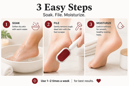 Dual-Sided Foot File for Rough Heels – Wet & Dry Callus Remover