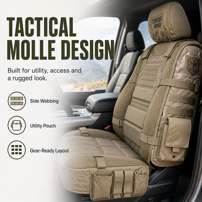 Heavy-Duty Tactical MOLLE Vehicle Seat Organizer – Rugged Multi-Pocket