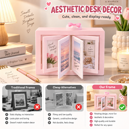 360° Rotating Polaroid Photo Frame & Flip Accordion Memory Album 💫