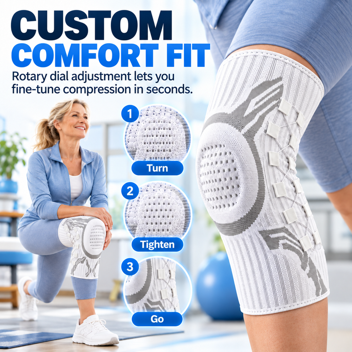 🛡️ 🦿 Professional Dual-Spring Compression Knee Brace | Pain-Free Mobility
