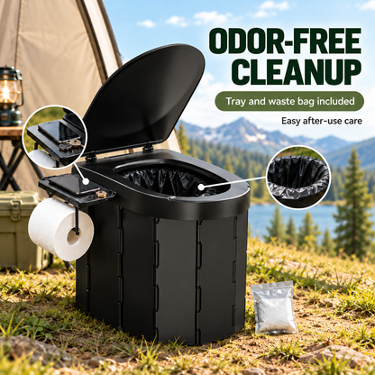🏕️ Ultimate Extra-Tall Portable Folding Toilet for Camping & Travel