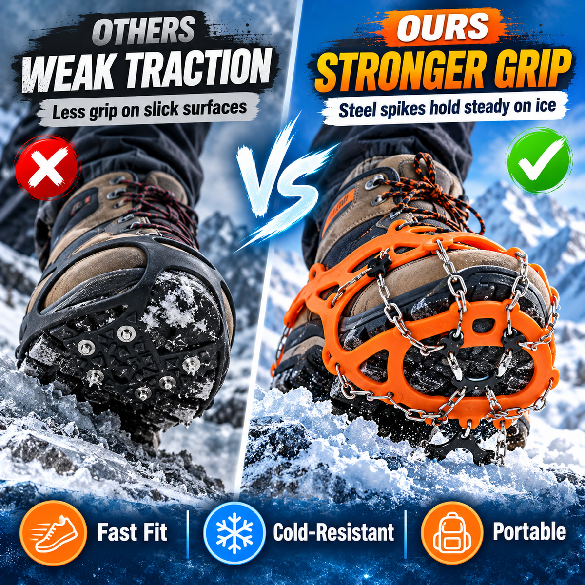 Anti-Slip Snow Shoe Chains for Ice and Hiking 🏔️