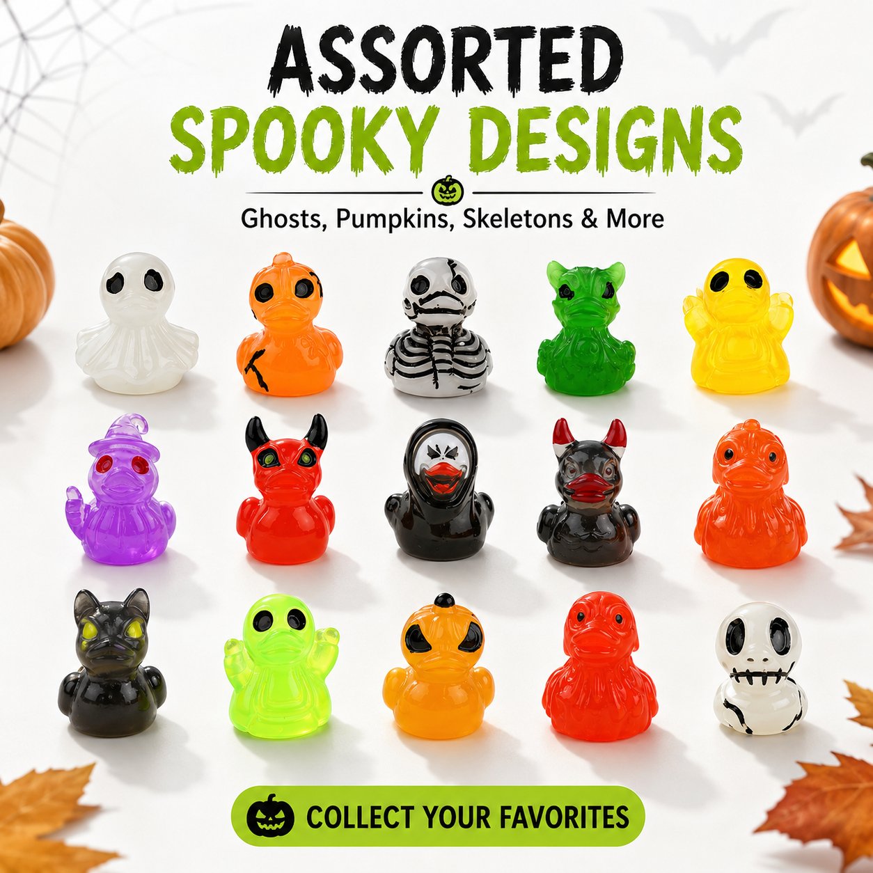 🎃 Spooky & Cute: Glow-in-the-Dark Halloween Mini Resin Ducks 👻