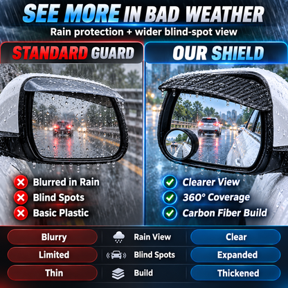 2-Pack Anti-Rain Rearview Mirror Visor & Convex Blind Spot Mirror🌧️