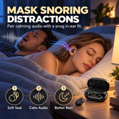 🌙 Mini Wireless Sleep Earbuds – Ultra-Light Comfort for Side Sleepers 🎧