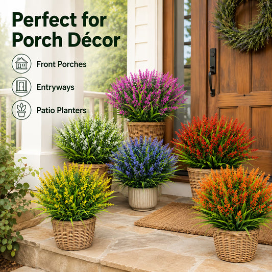 🌿💜 Artificial Lavender Bundles — Instant Porch Charm, No Watering Needed! ✨🏡