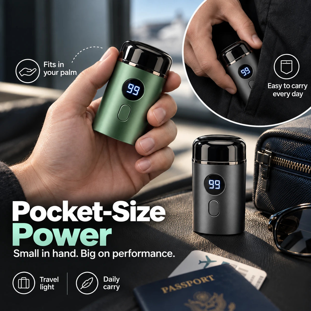 Mini Pocket Electric Shaver with Smart LED Display 🪒