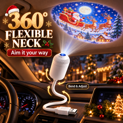 🎅 USB Christmas Atmosphere Projection Night Light for Car & Room