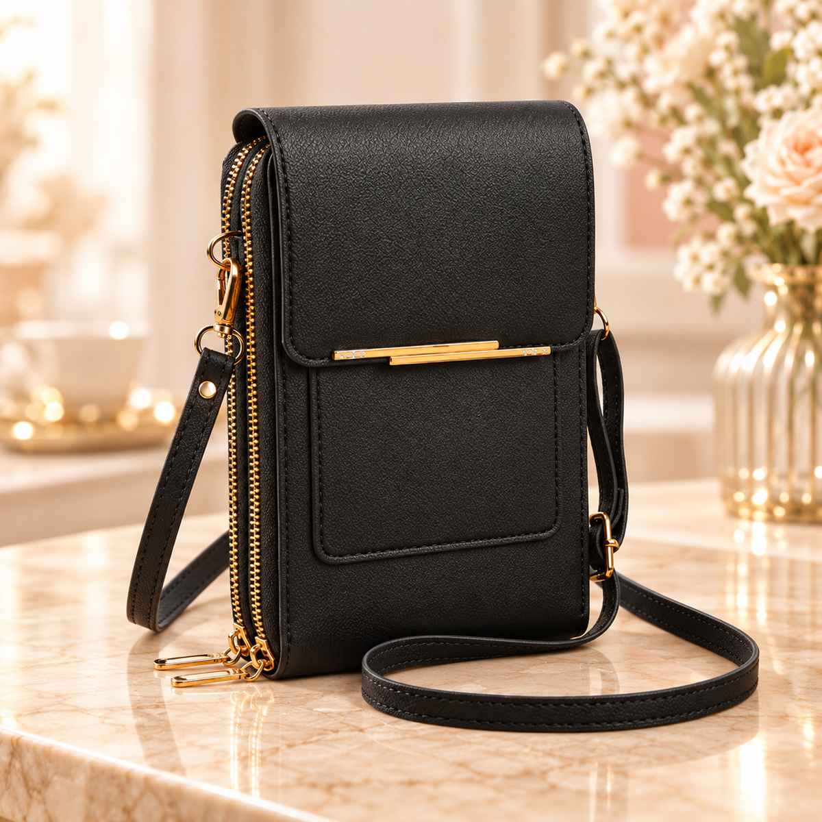 📱 Touch-Screen Multi-Pocket Crossbody Phone Bag