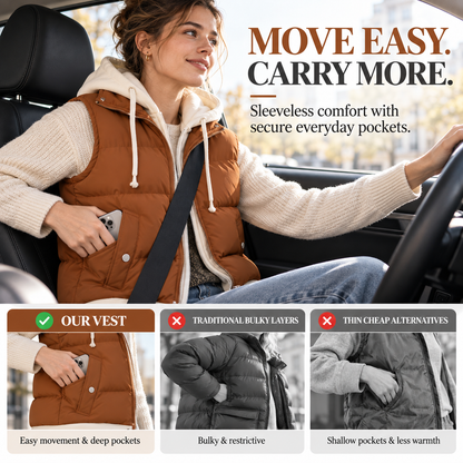 Unisex All-Day Comfort & Style: Layered Hooded Thermal Vest 🍁🕺