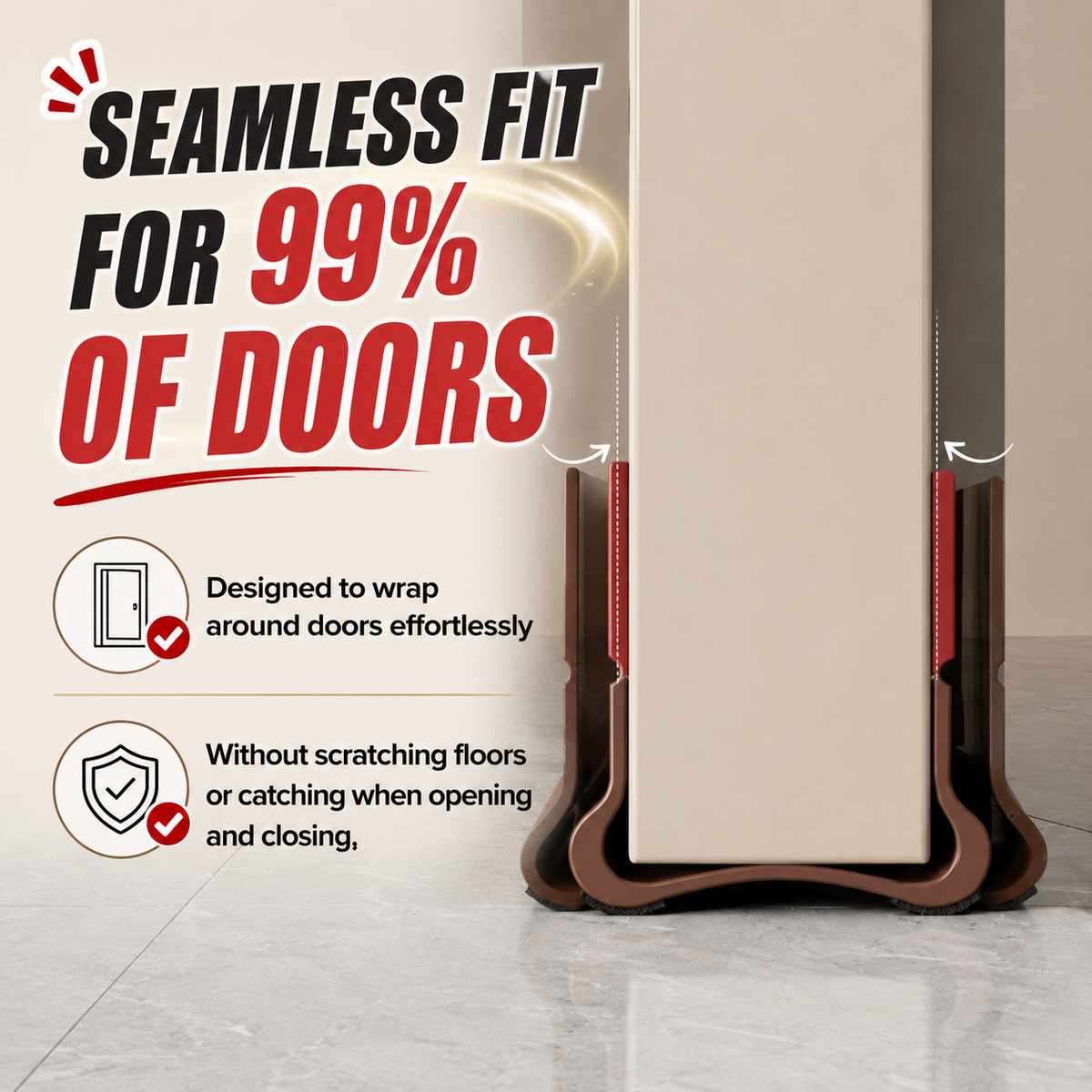 🛡️ Self-Adhesive Door Bottom Seal - Soundproof & Anti-Bug Draft Blocker