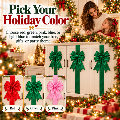 🎀 Christmas Bow & Ribbon Decor Set – Festive Door & Home Decorations