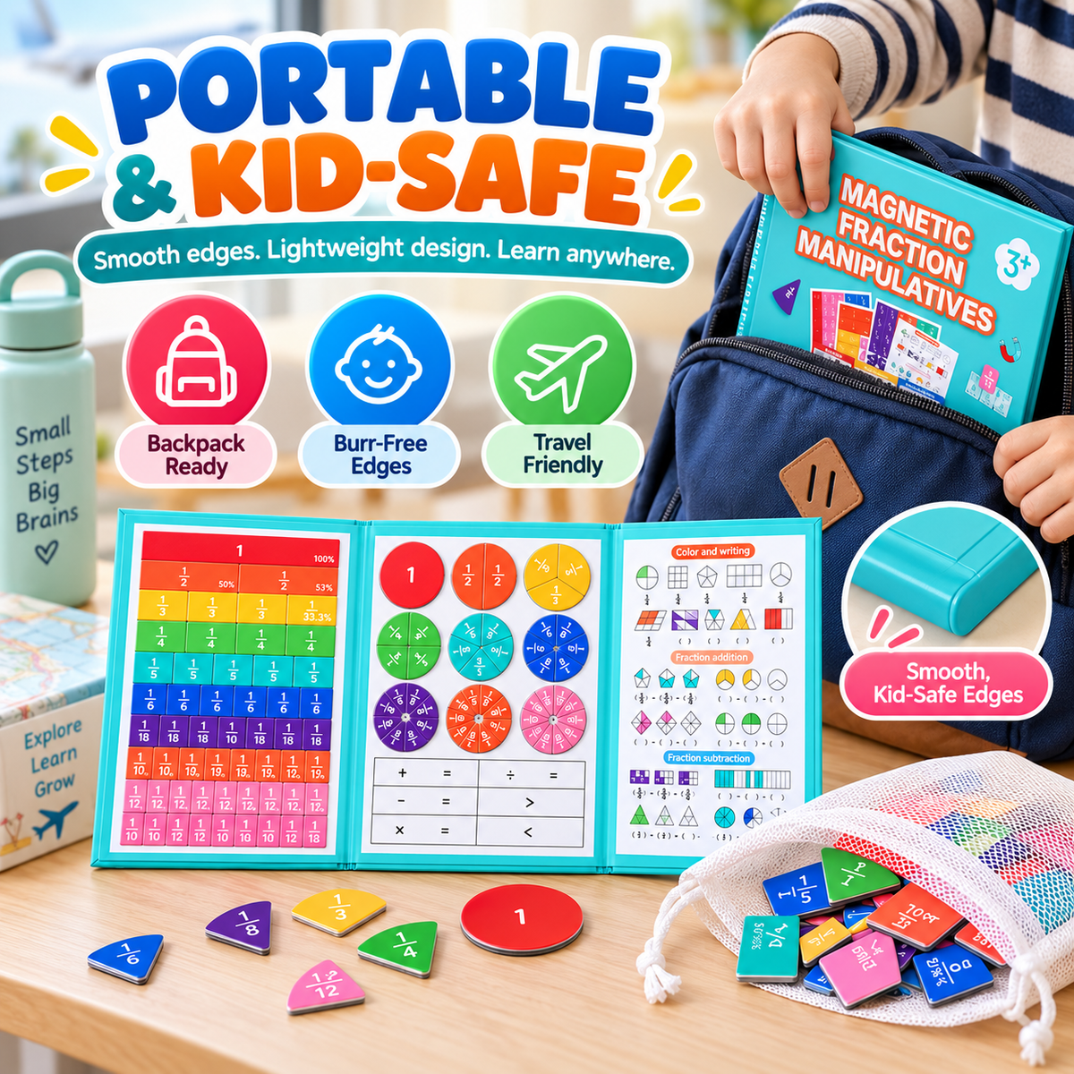 Visual Math Fraction Manipulatives Toy for 3rd-5th Grade Kids 📐