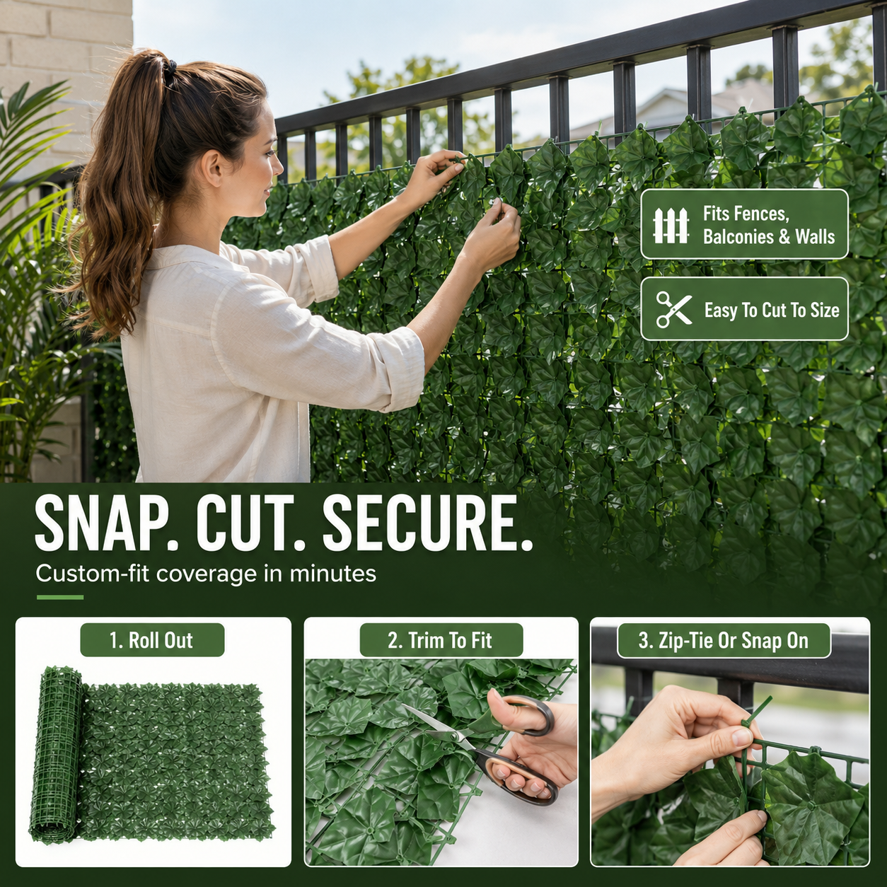 🏡 Upgrade Your Outdoor Space: Premium Faux Leaf Privacy Fence & Garden Hedge