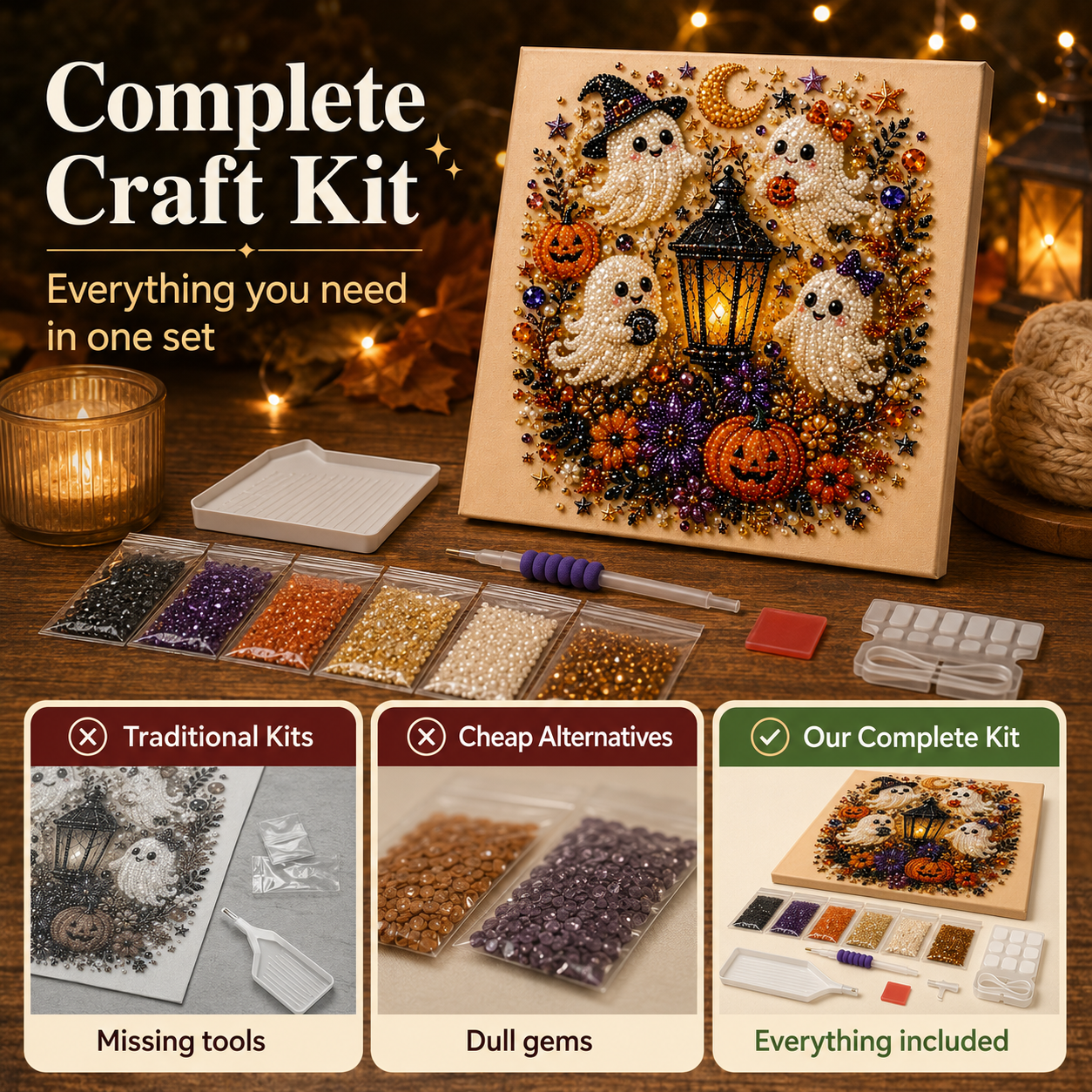🎃 Spooky & Cute Ghost Diamond Painting Kit