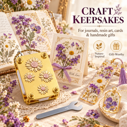 🌸 Micro Metal Flower Press Kit – Portable Botanical Art Press