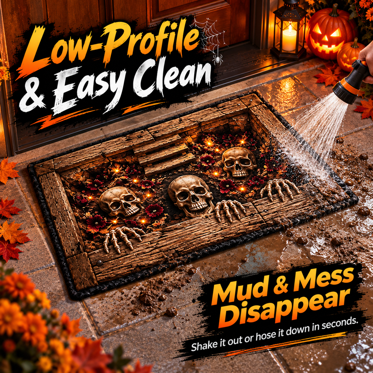 Halloween 3D Pit Illusion Welcome Mat - Non-Slip Horror Door Mat 🎃