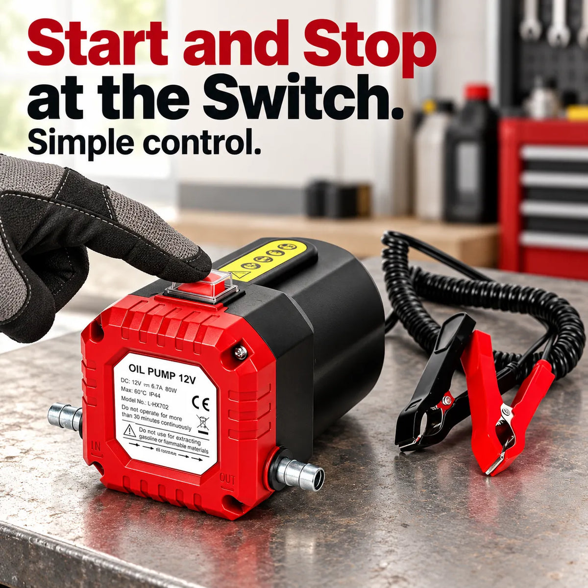 🔧 12V Electric Oil Extractor Pump Kit – 80W Engine Oil Change Pump with Hoses & Battery Clips 🚗