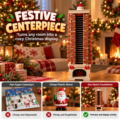 🎄 Wooden Santa Chimney Countdown Calendar & Gift