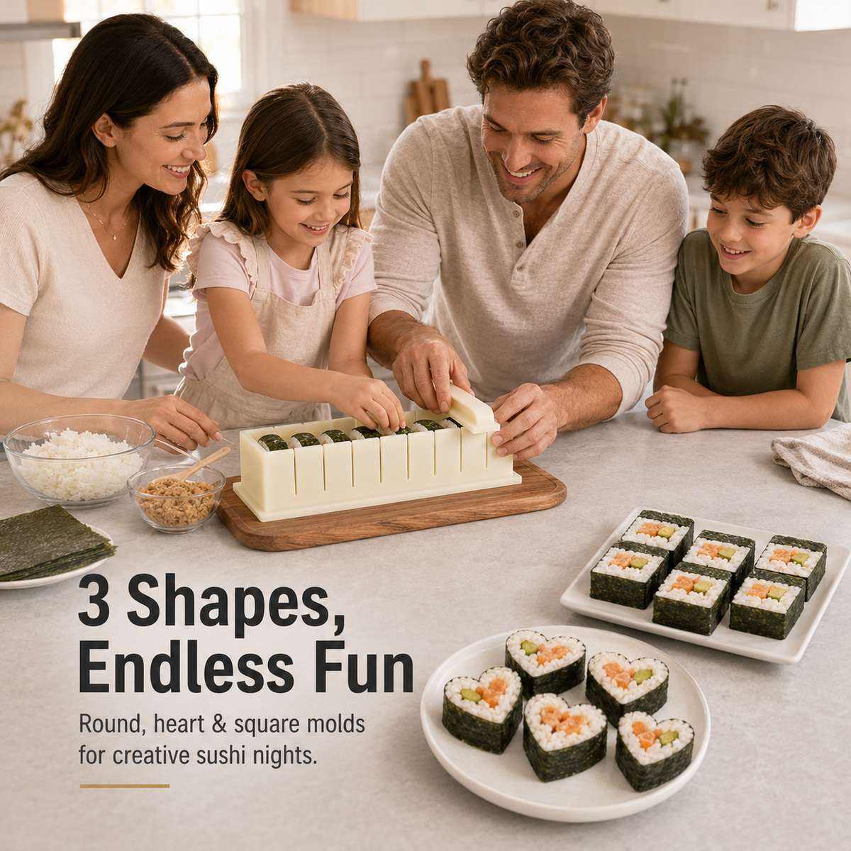 DIY Sushi Maker Kit - Quick 9-Piece Mold & Easy Cutter Tool 🍣