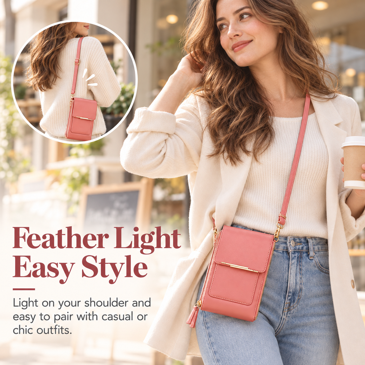 📱 Touch-Screen Multi-Pocket Crossbody Phone Bag