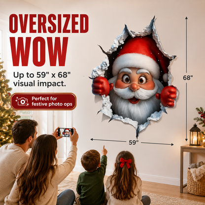 🎅 Bring Christmas Magic Home:  Santa Burst Wall Sticker!