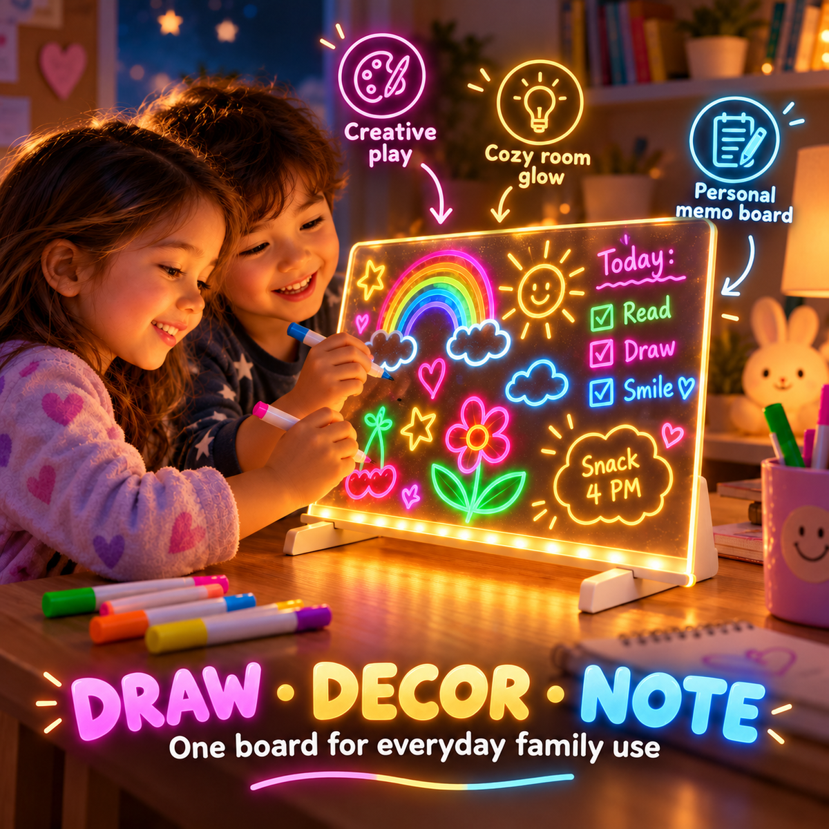 LED Magic Glowing Acrylic Drawing Board & Night Light 🎨