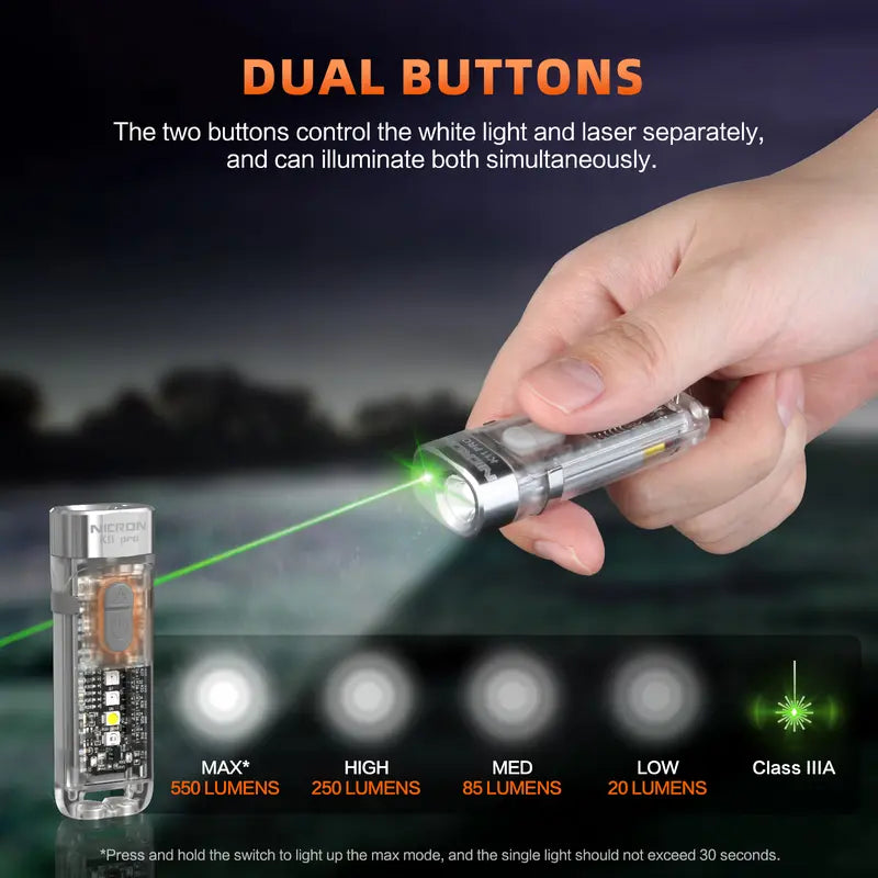 🔦 Nicron K11 Pro EDC Keychain Flashlight – 550 Lumens Magnetic Work Light ⚡