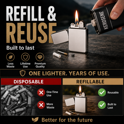 Ultra-Slim Vintage Kerosene Lighter