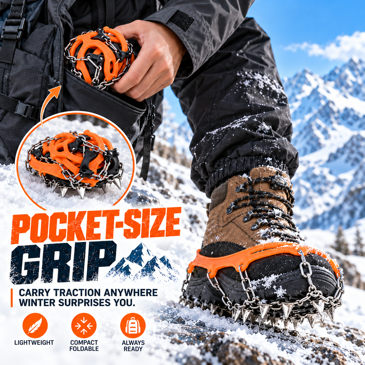 Anti-Slip Snow Shoe Chains for Ice and Hiking 🏔️