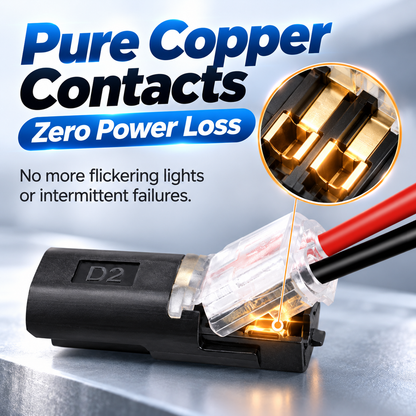 Pro-Grade Tool-Free Quick Wire Connectors (50 PCS) – No-Strip, Fire-Resistant & Secure Splice Terminals for Automotive & DIY