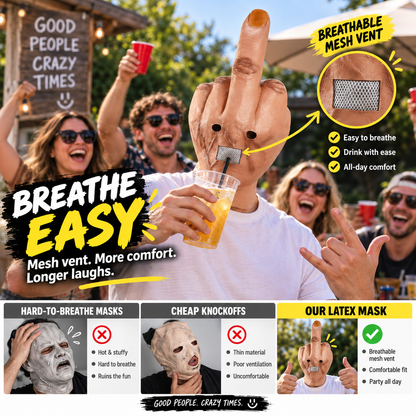 Hilarious Latex Middle Finger Gag Mask 🎭