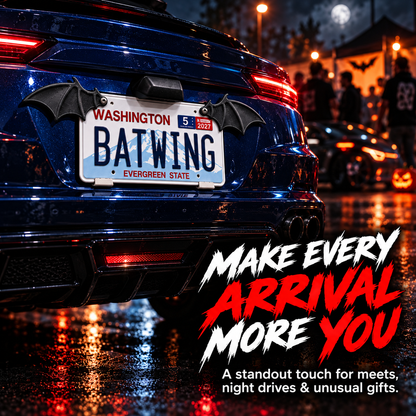 🦇 3D Bat Wing License Plate Decorations – Gothic Car Accessories