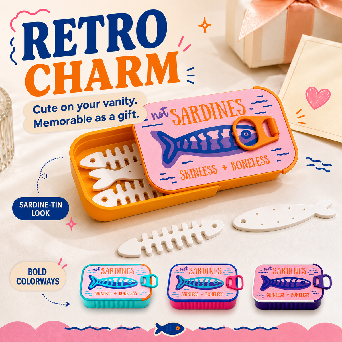 🐟 Sardine Can Daily Jewelry Case | Compact Mini Organizer