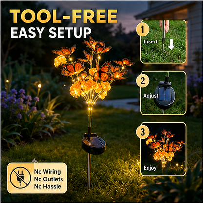 🦋 Enchanted Solar Marigold Butterfly Garden Lights ✨