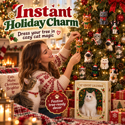 🎄 24 Days Christmas Cat Advent Calendar & Hanging Ornaments 🐾