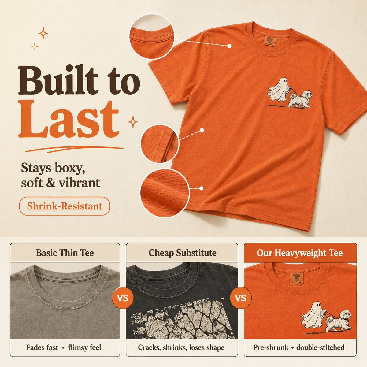 Spooky Pet Walker Cute Cotton T-Shirt 🎃