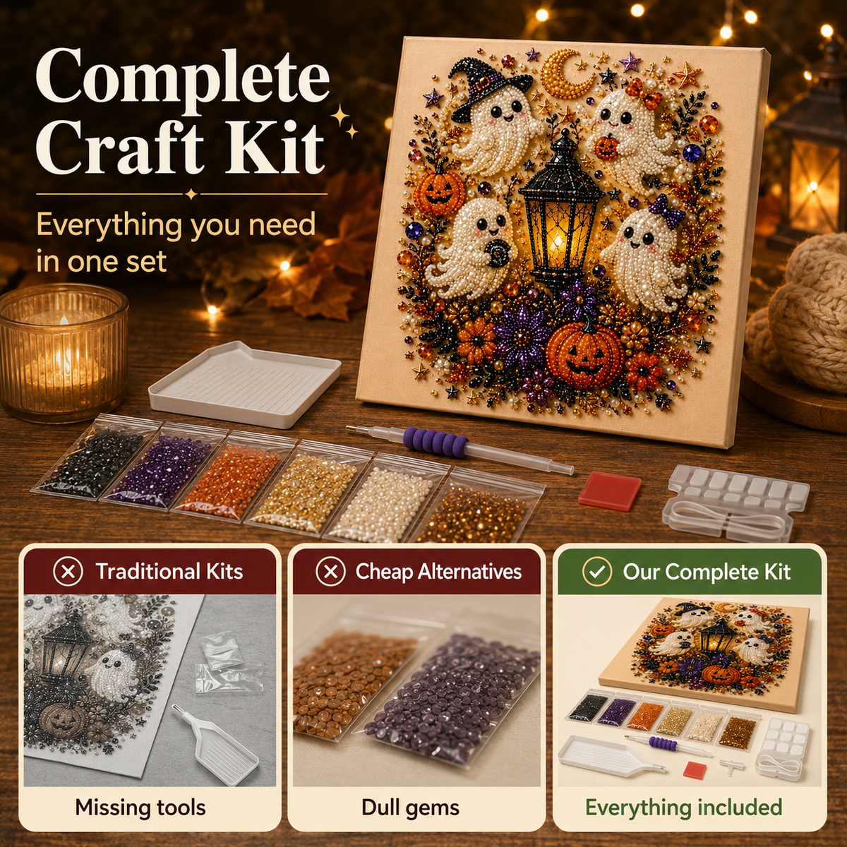 🎃 Spooky & Cute Ghost Diamond Painting Kit