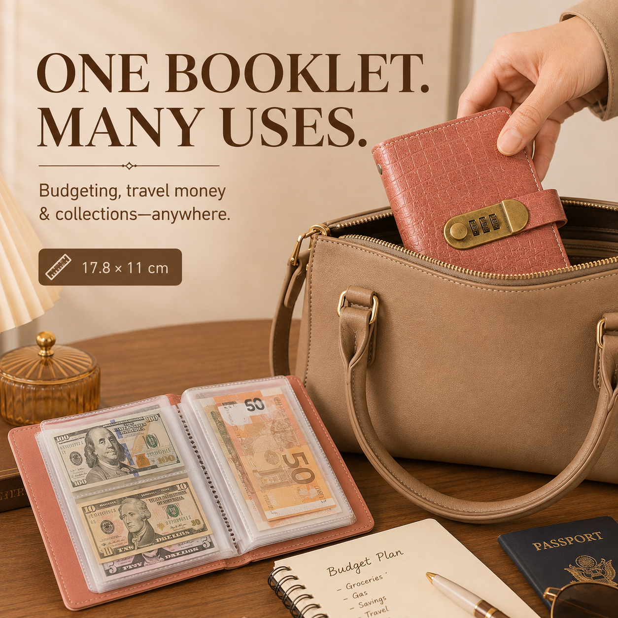 "Multi-Functional Vintage Crocodile Password Lock Cash & Currency Binder 💰🔒"