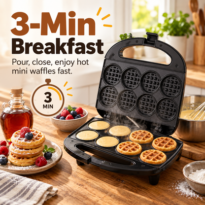 Fast Dual-Sided 8-Hole Mini Waffle Maker & Breakfast Machine 🧇😋