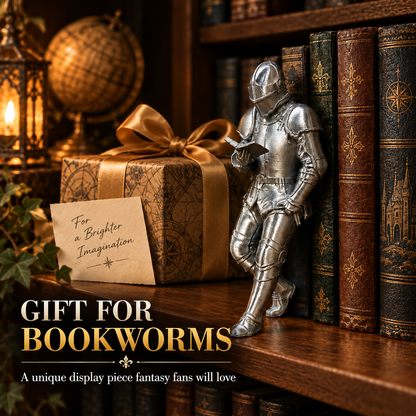 Medieval Knight Bookshelf Decor & Fantasy Book Nook Figurine ⚔️